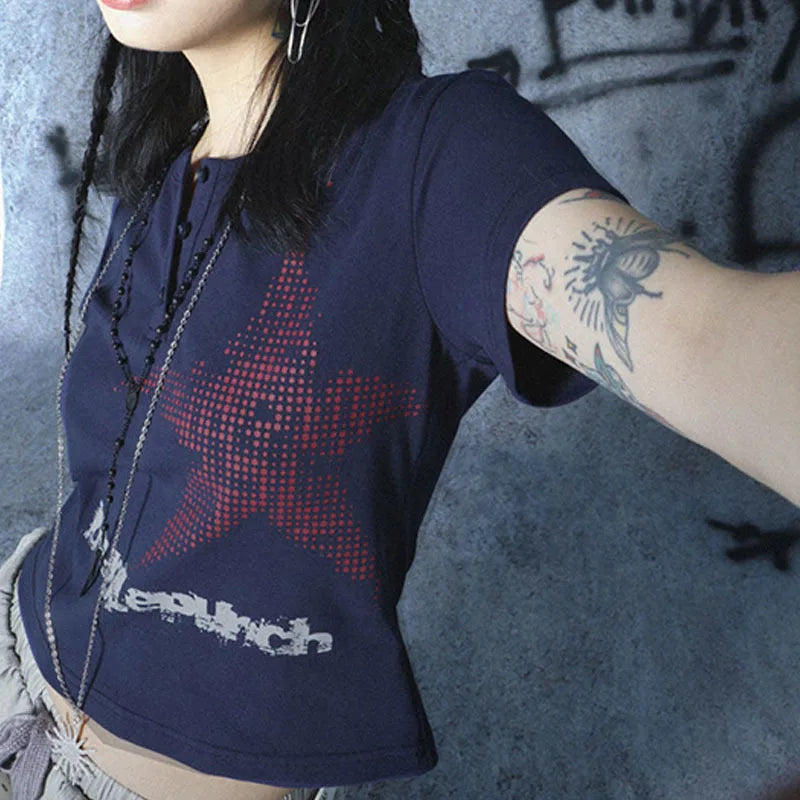 Women's Star Pattern Crop Top