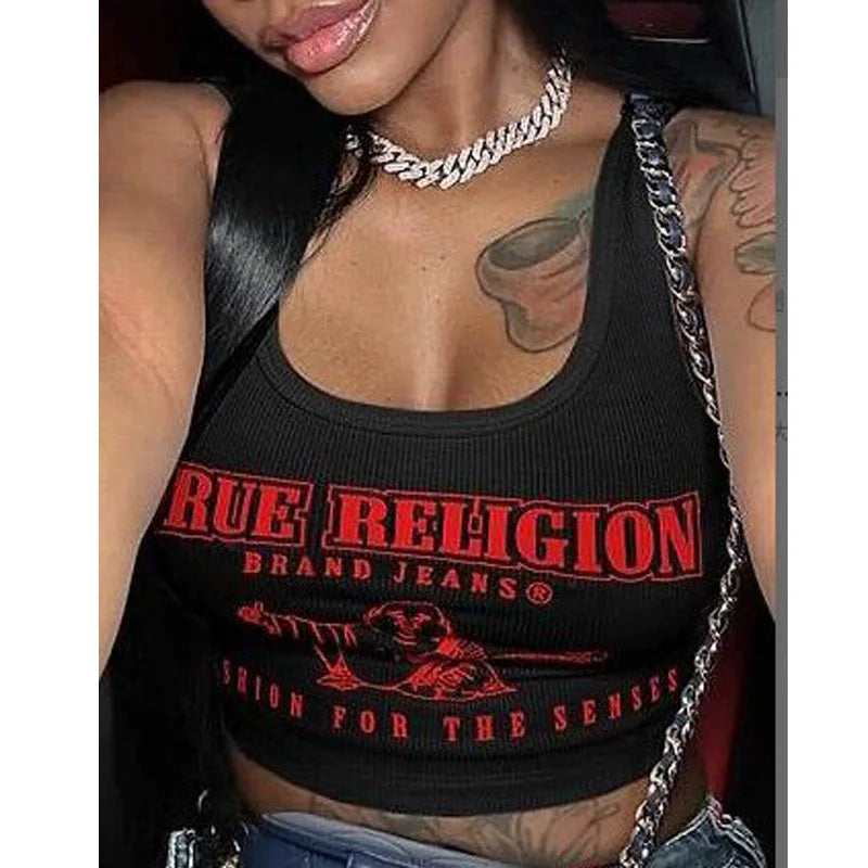 Women's Y2K Cropped Graphic Tank