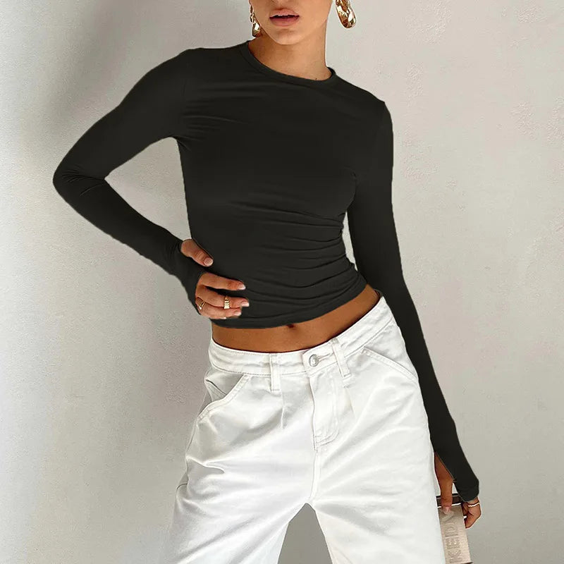 Women's Long Sleeve Crop Top