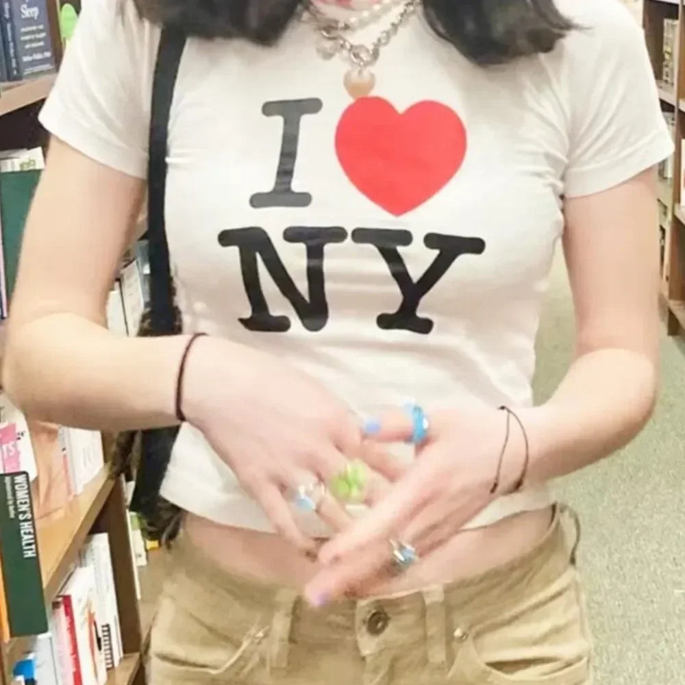 I Love NY Y2K Crop Top