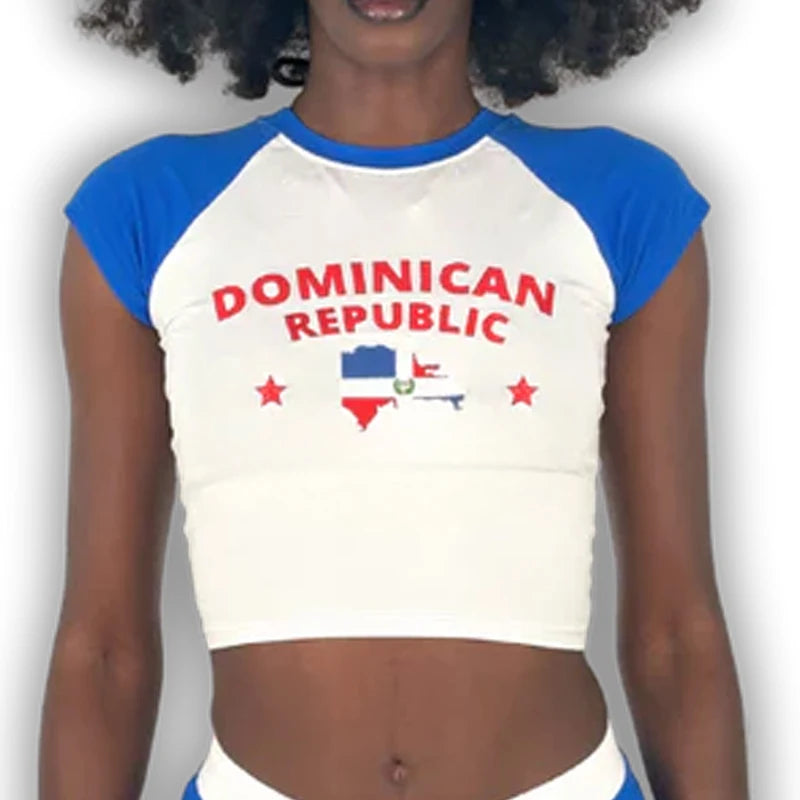 Graphic Embroidery Crop Top