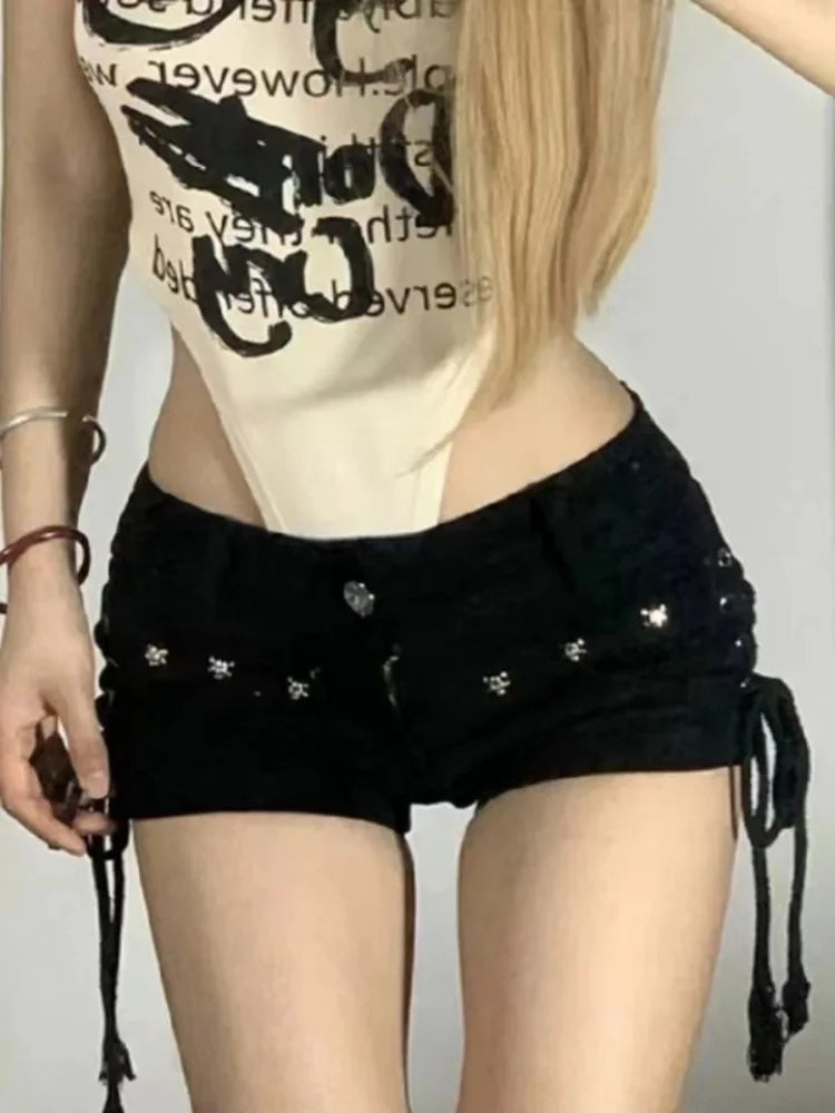 Women's Lace-Up Skinny Shorts