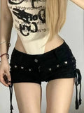 Women's Lace-Up Skinny Shorts