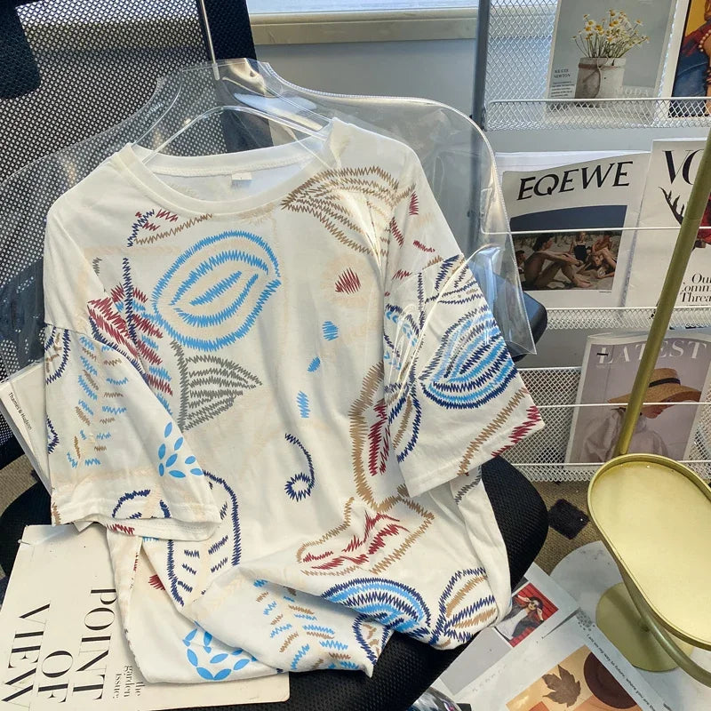 Women's Loose Cotton Graphic T-Shirt