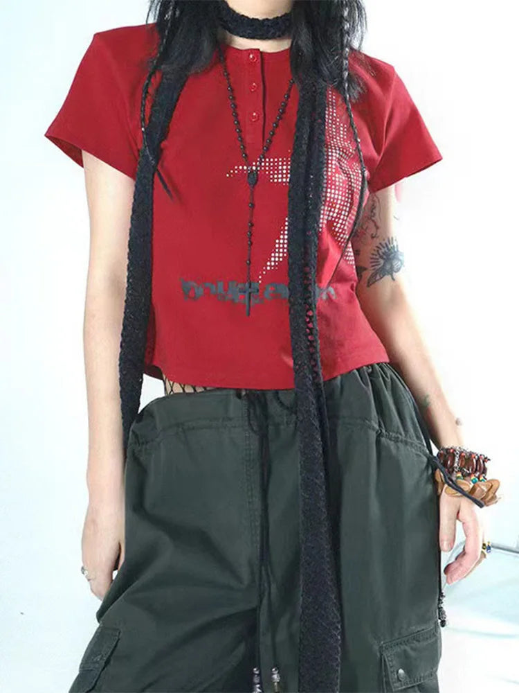 Women's Star Pattern Crop Top