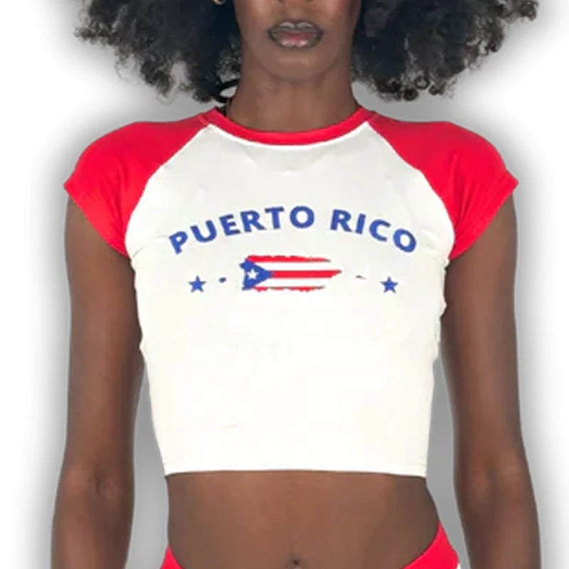 Graphic Embroidery Crop Top