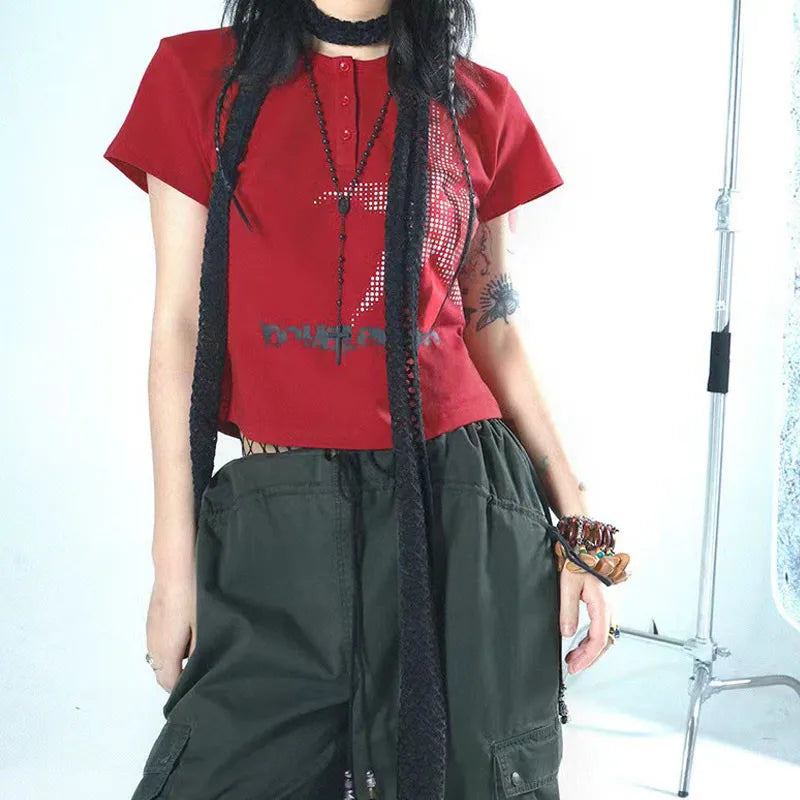 Women's Star Pattern Crop Top