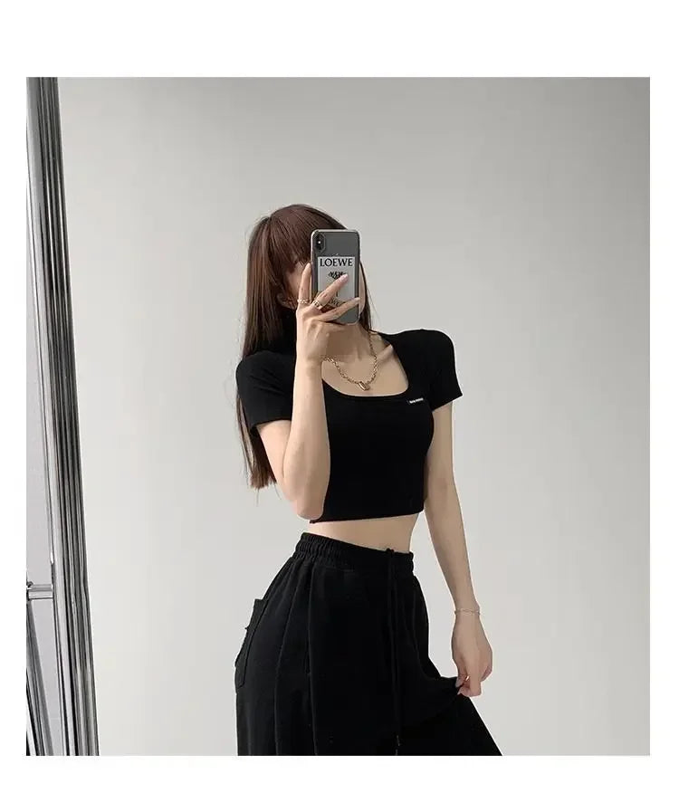 Women's Casual Crop Top T-Shirt