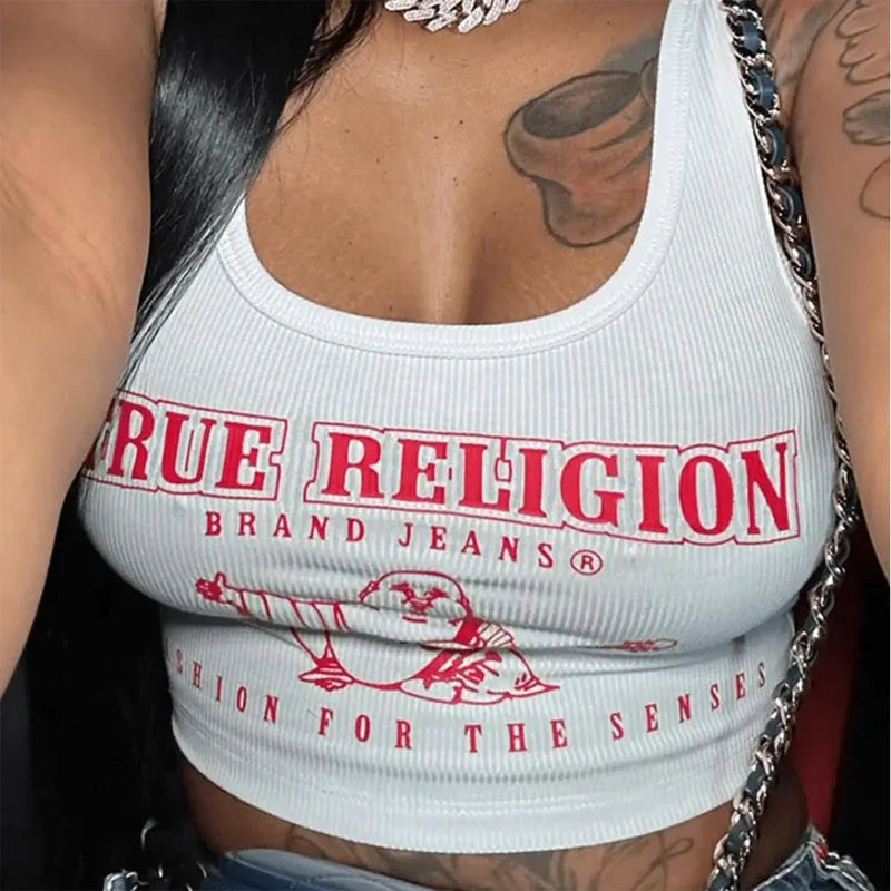 Women's Y2K Cropped Graphic Tank