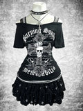 Y2K Punk Graphic Tube Top