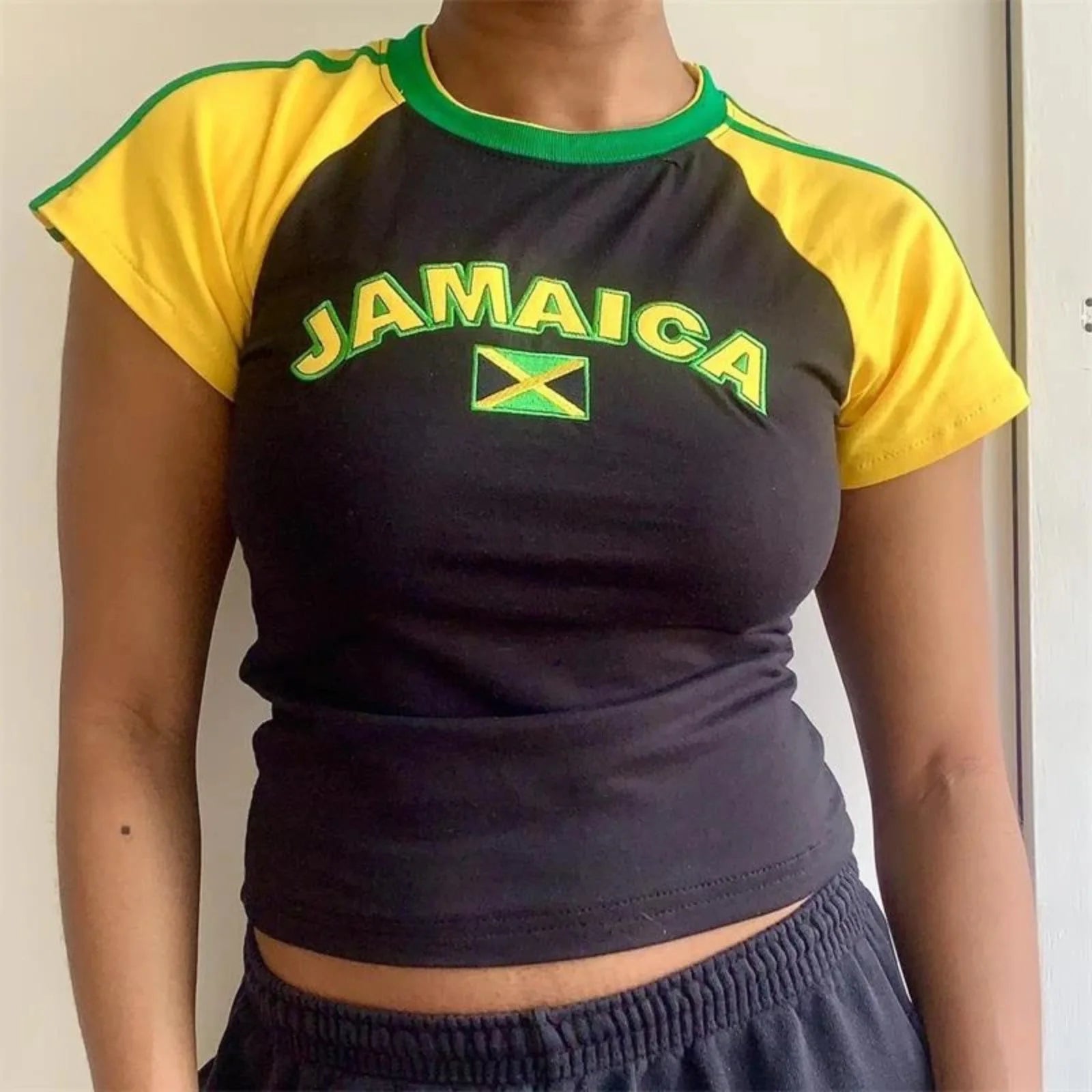 Jamaica Print Crop Top T-Shirt