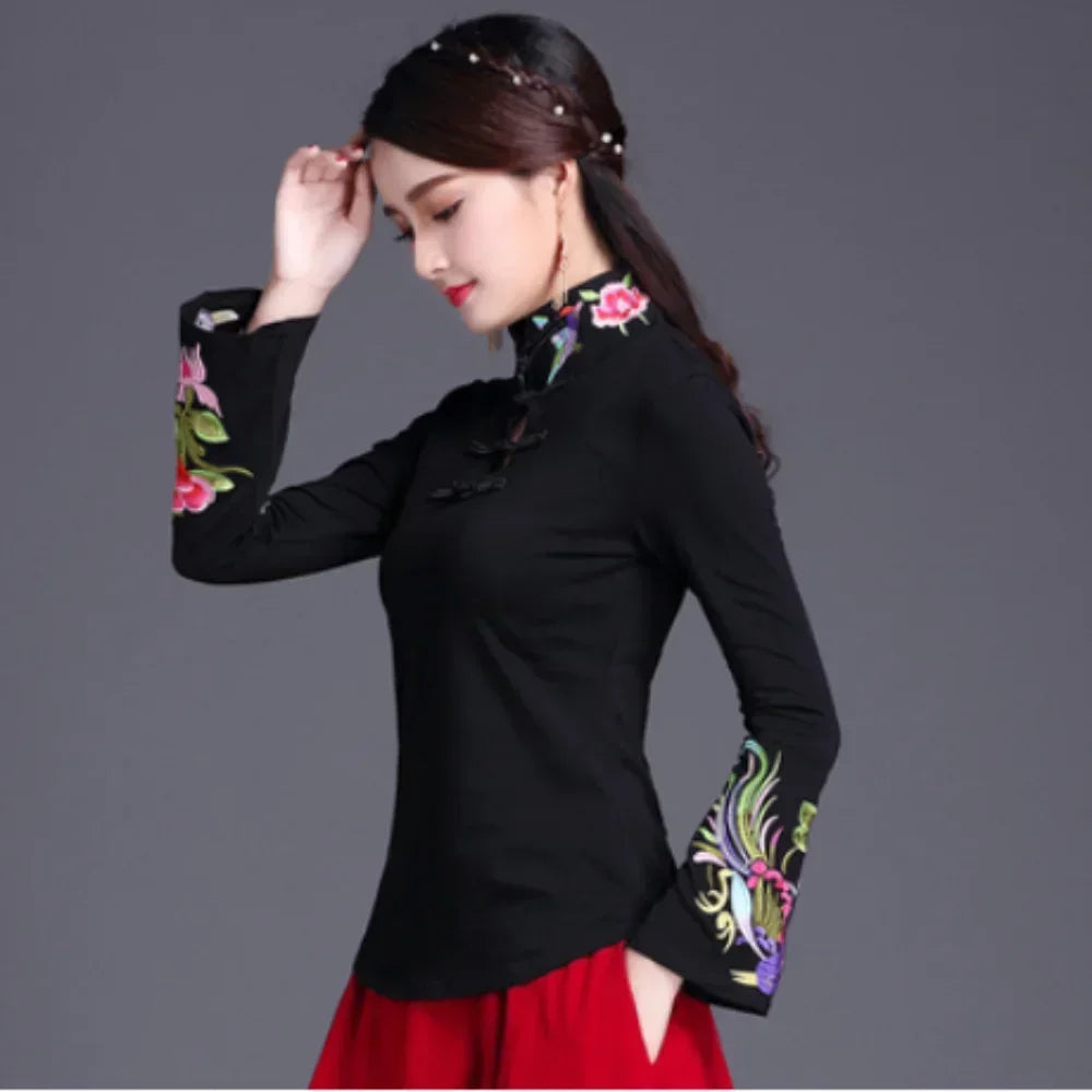 Women's Embroidered Ethnic T-Shirt