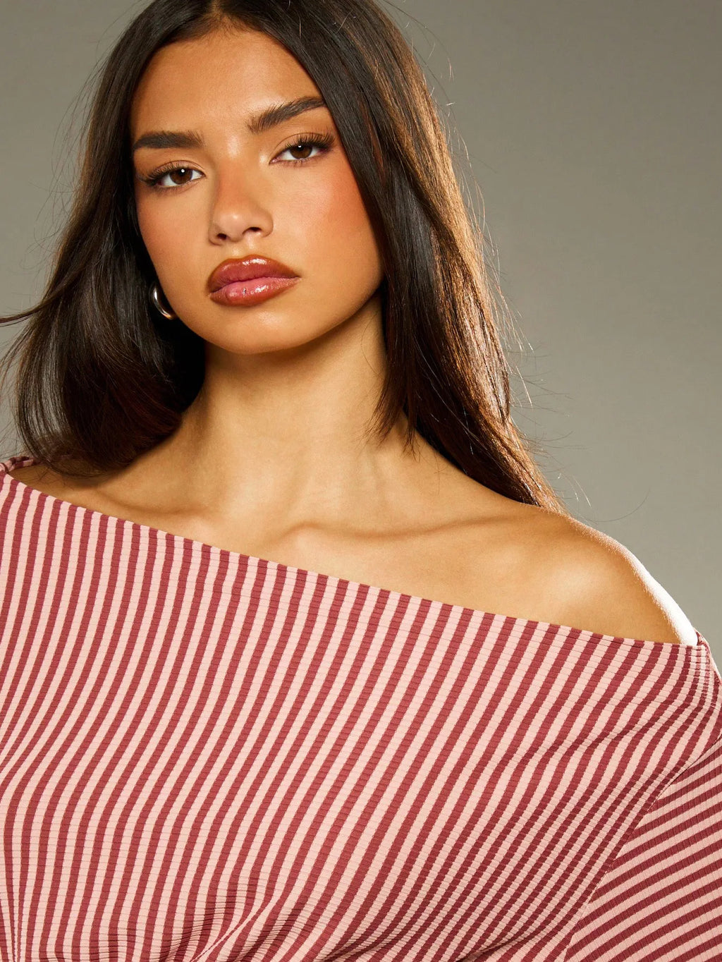 Striped Off-Shoulder Crop Top