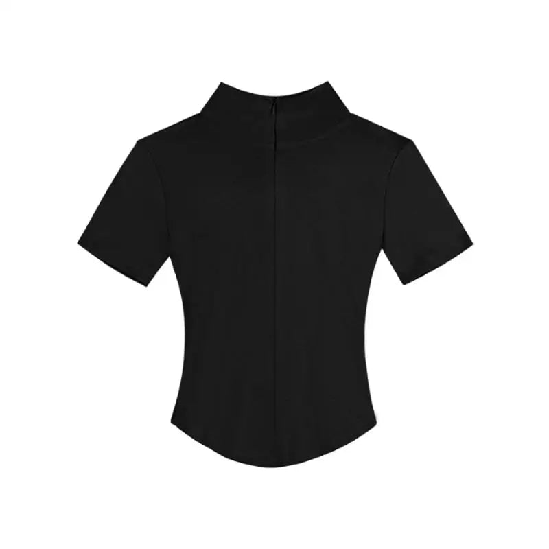 Zipper Turtleneck Crop Top