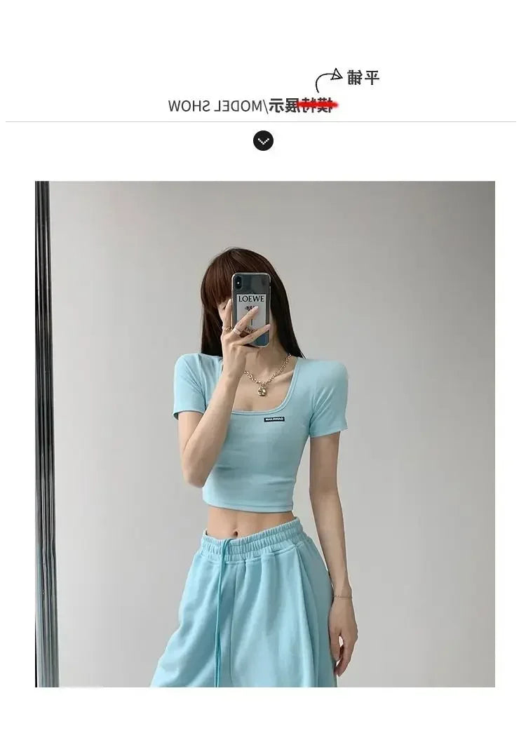Women's Casual Crop Top T-Shirt
