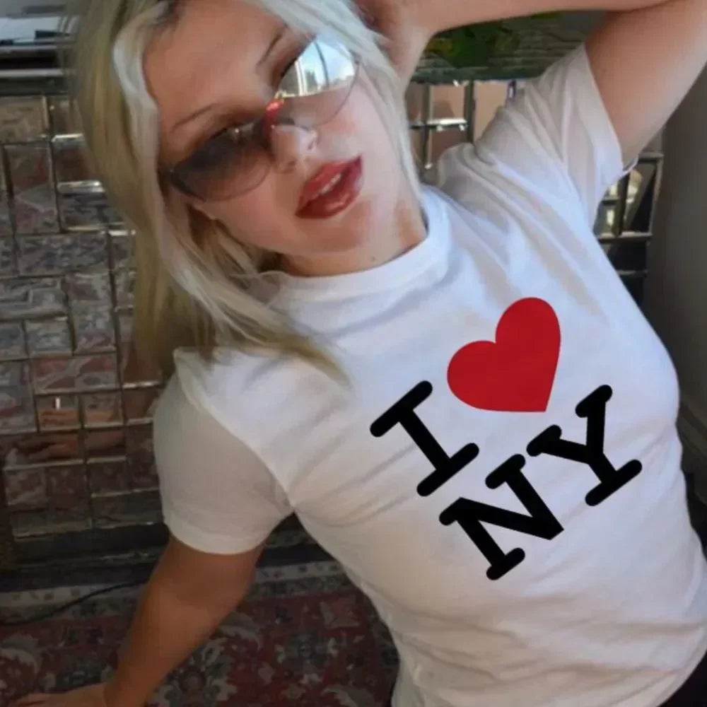 I Love NY Y2K Crop Top