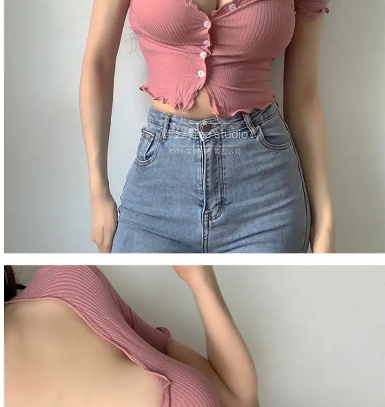 Women's Black Crop Top Tee