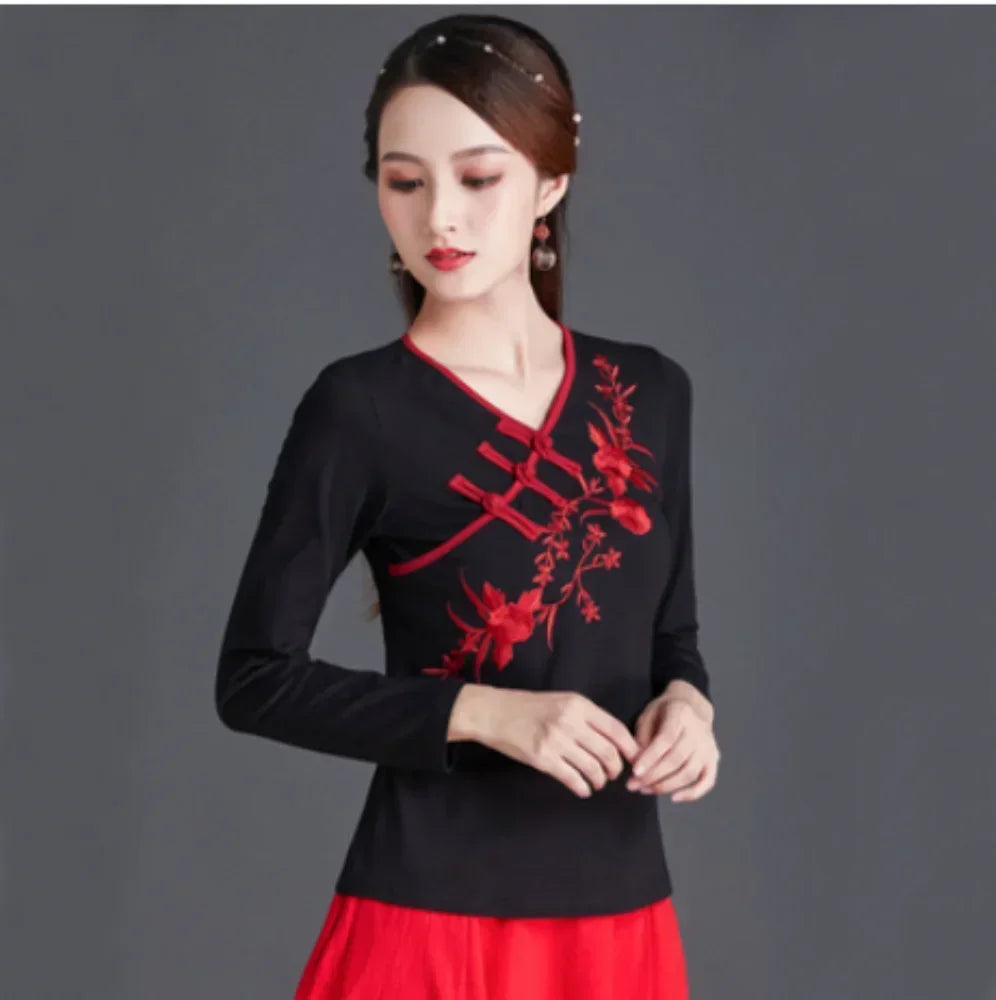 Women's Embroidered Ethnic T-Shirt