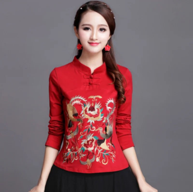 Women's Embroidered Ethnic T-Shirt