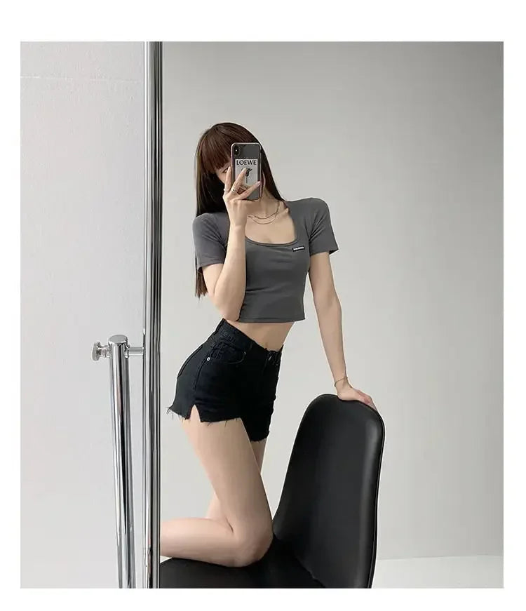 Women's Casual Crop Top T-Shirt