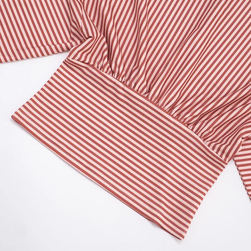 Striped Off-Shoulder Crop Top