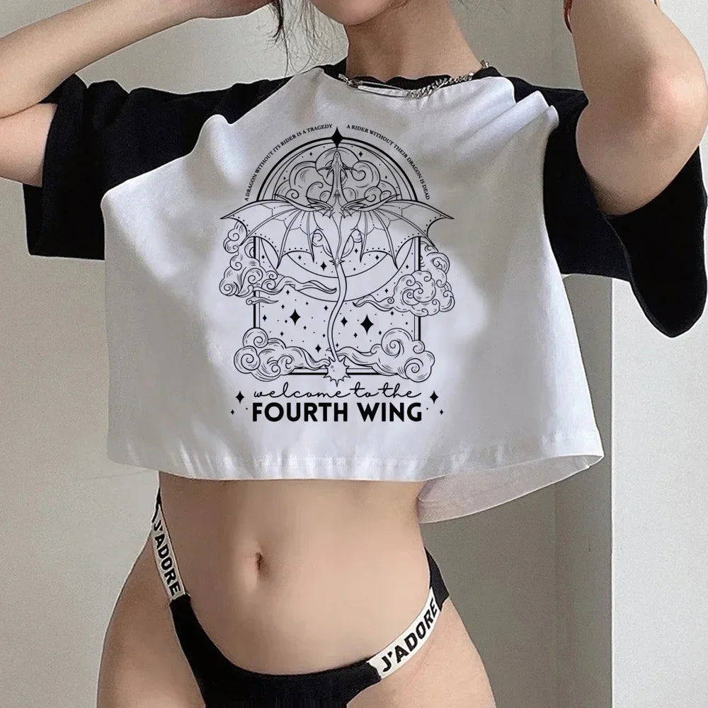 Retro Graphic Print Crop Top