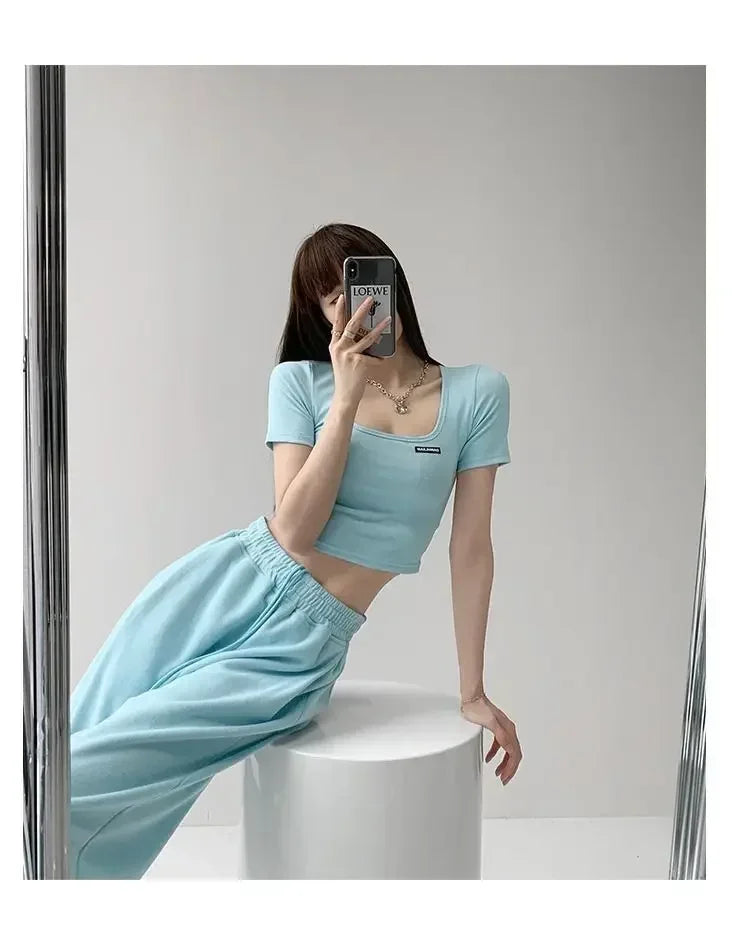 Women's Casual Crop Top T-Shirt