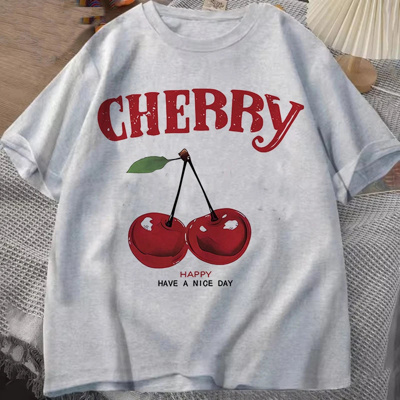 Cherry Print Summer T-Shirt