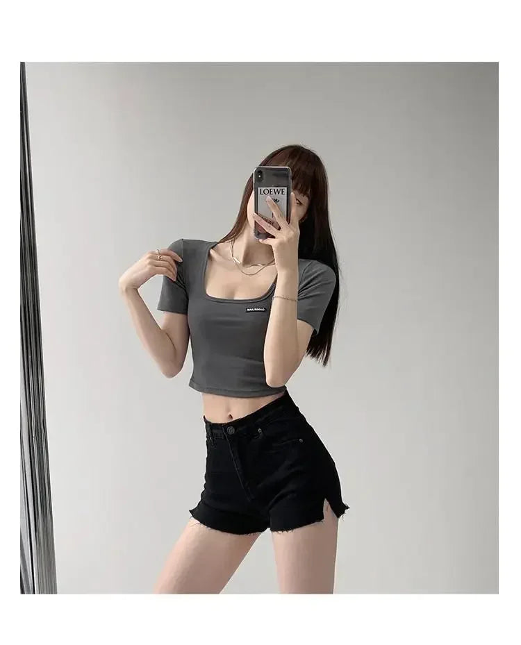 Women's Casual Crop Top T-Shirt