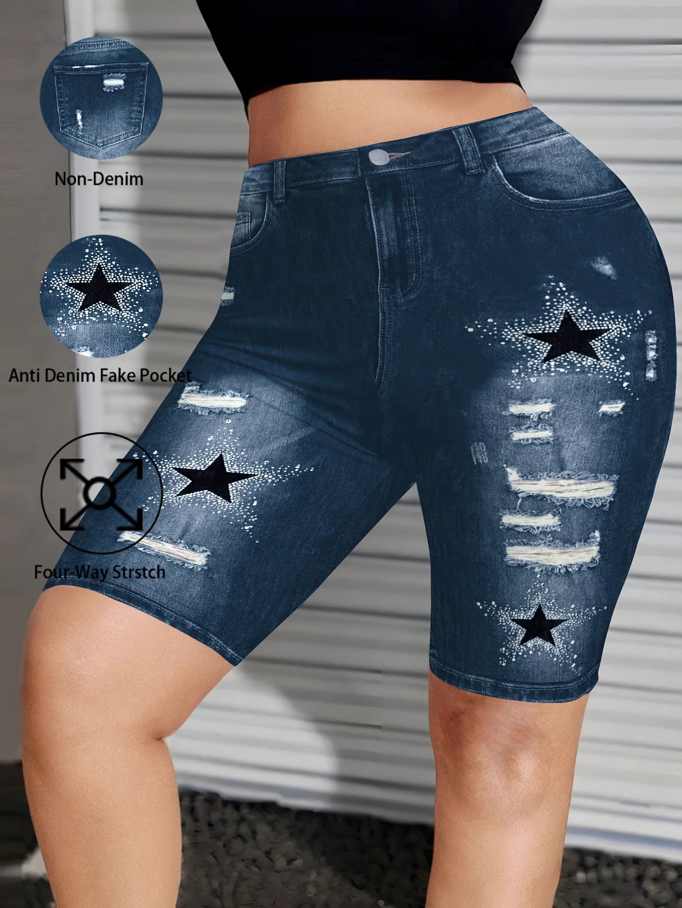 Y2K Star Print Biker Shorts