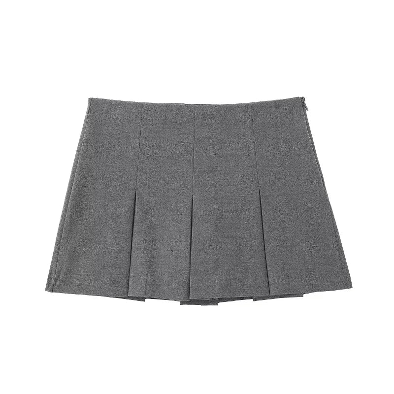 Black Pleated High Waist Shorts