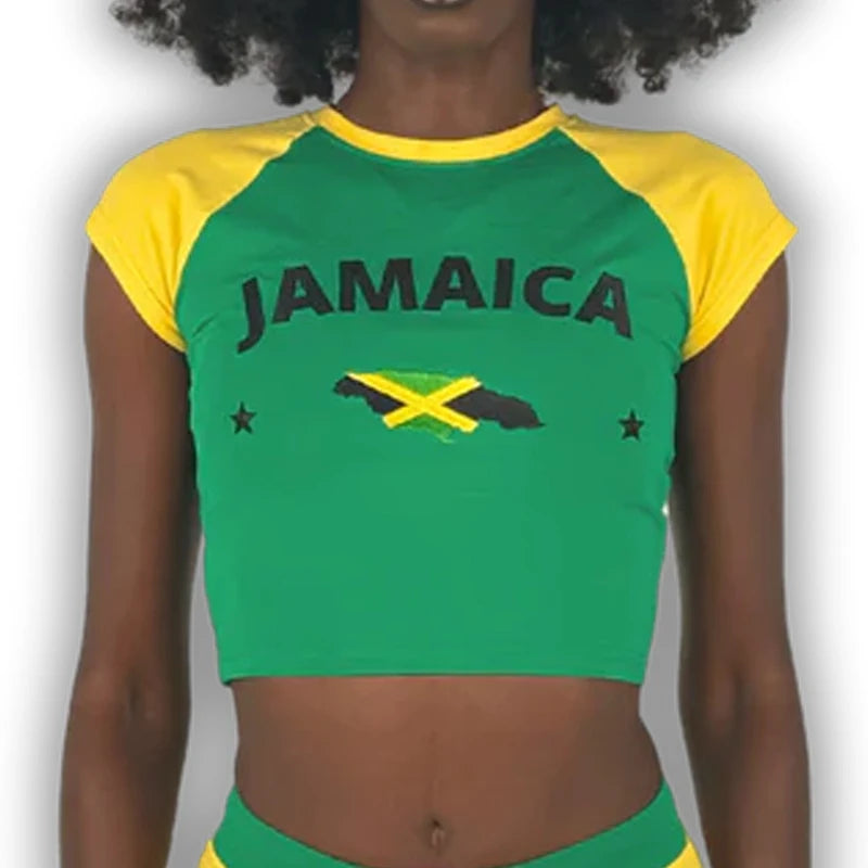 Graphic Embroidery Crop Top