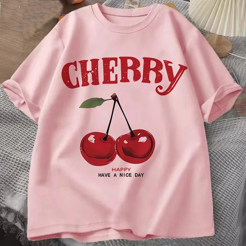 Cherry Print Summer T-Shirt