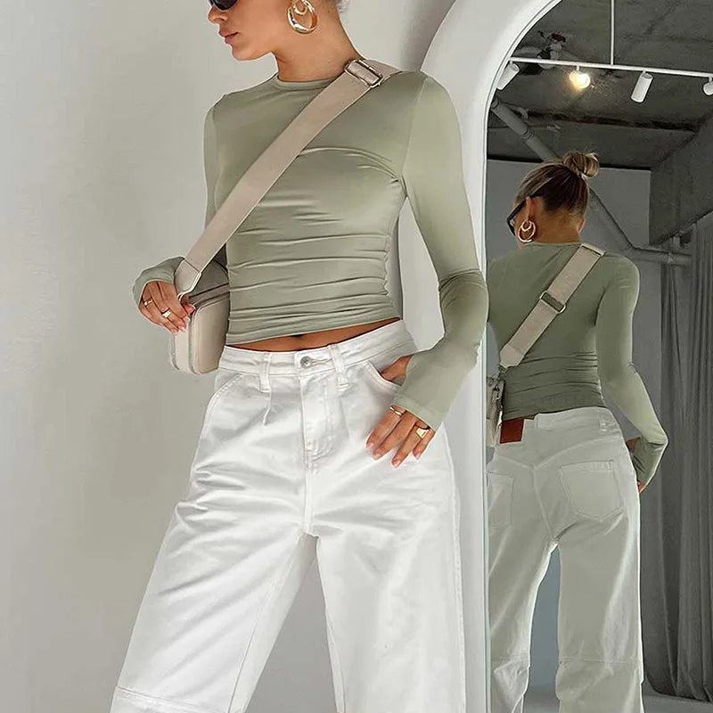 Women's Long Sleeve Crop Top