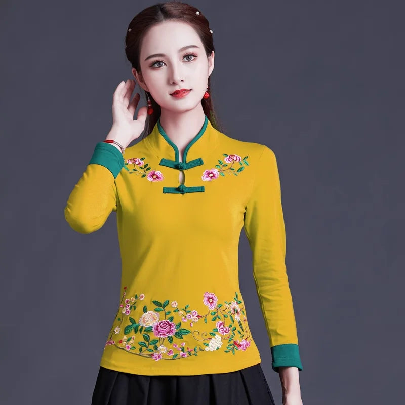 Women's Embroidered Ethnic T-Shirt