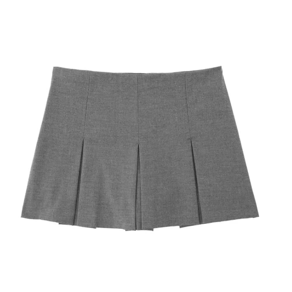 Black Pleated High Waist Shorts