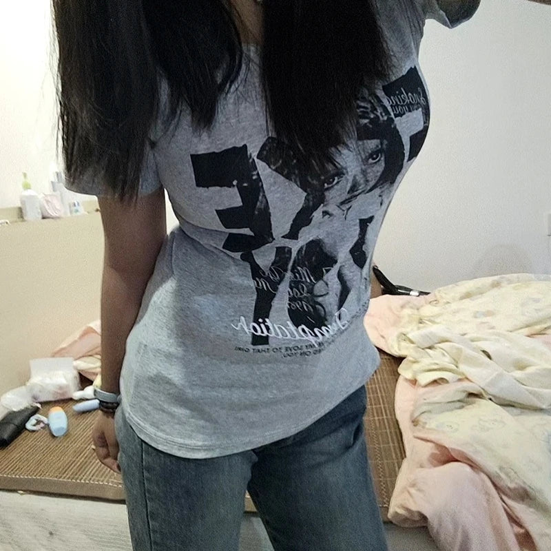 Vintage Graphic V-Neck T-Shirt
