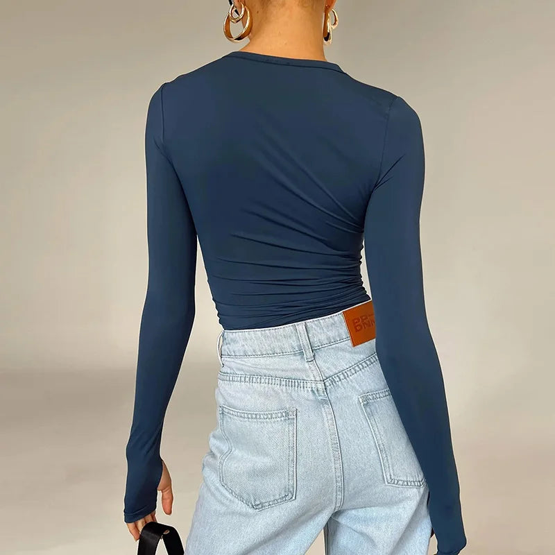 Women's Long Sleeve Crop Top