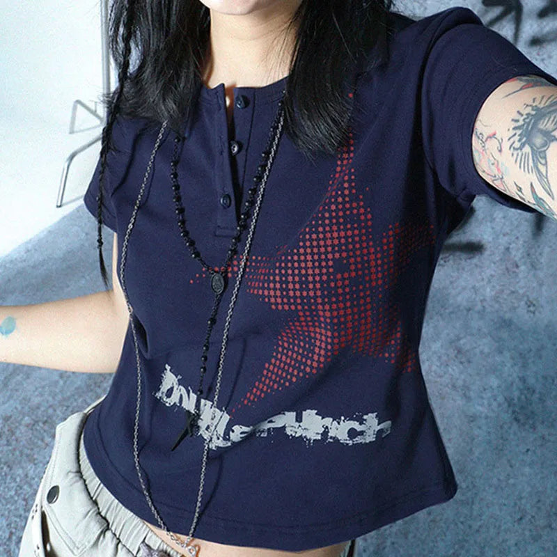Women's Star Pattern Crop Top