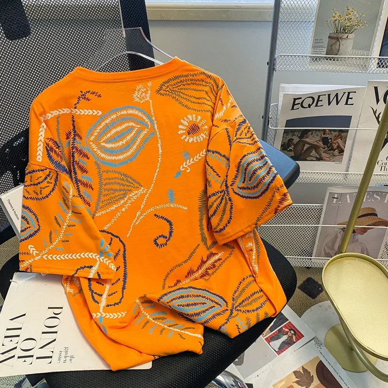 Women's Loose Cotton Graphic T-Shirt