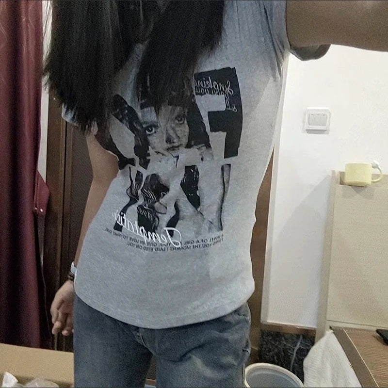 Vintage Graphic V-Neck T-Shirt
