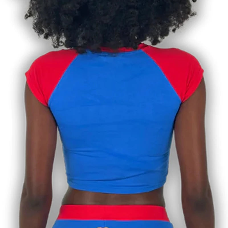 Graphic Embroidery Crop Top