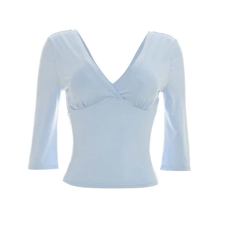 Women's Casual Crop Top V-Neck