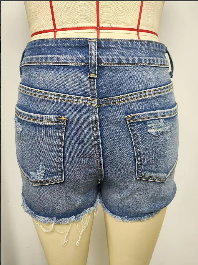 Women's Ripped Denim Shorts