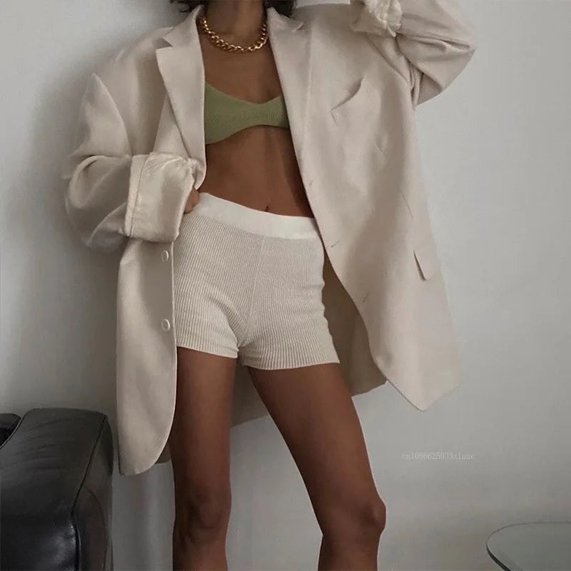 Women's High Waist Cotton Shorts