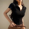 Zipper Turtleneck Crop Top