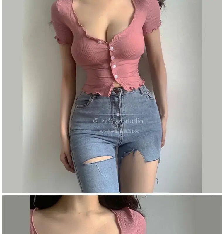 Women's Black Crop Top Tee