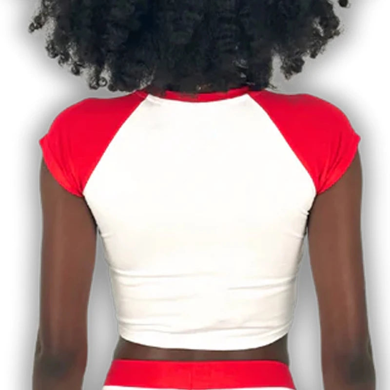 Graphic Embroidery Crop Top
