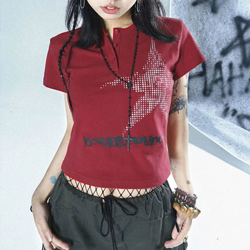 Women's Star Pattern Crop Top