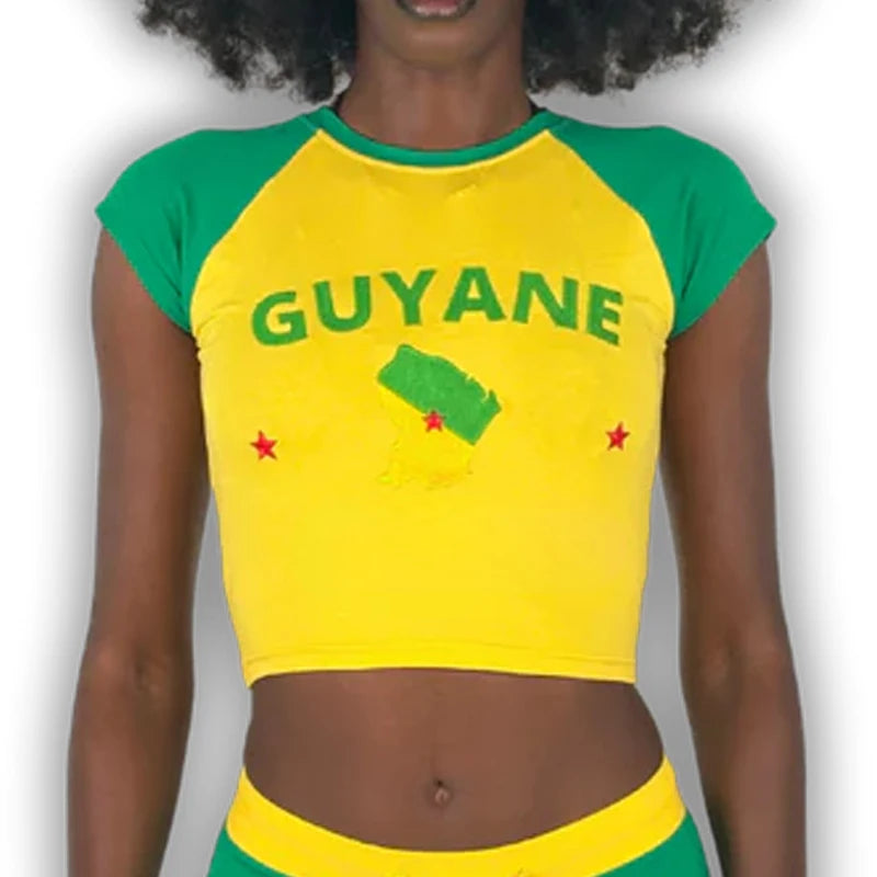 Graphic Embroidery Crop Top